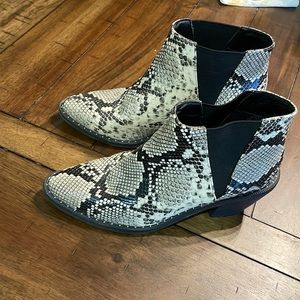Snakeskin booties